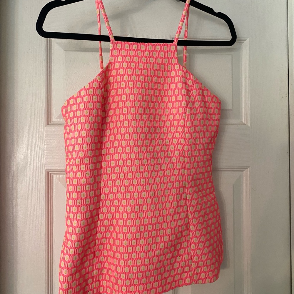 Lilly Pulitzer Pink and Yellow Halter Top